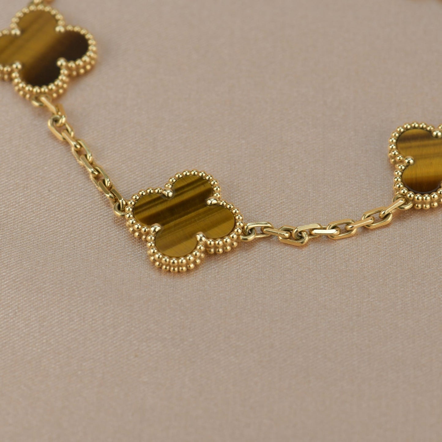 [Pearl Jewelrys]CLOVER  5 MOTIFS TIGER EYE BRACELET