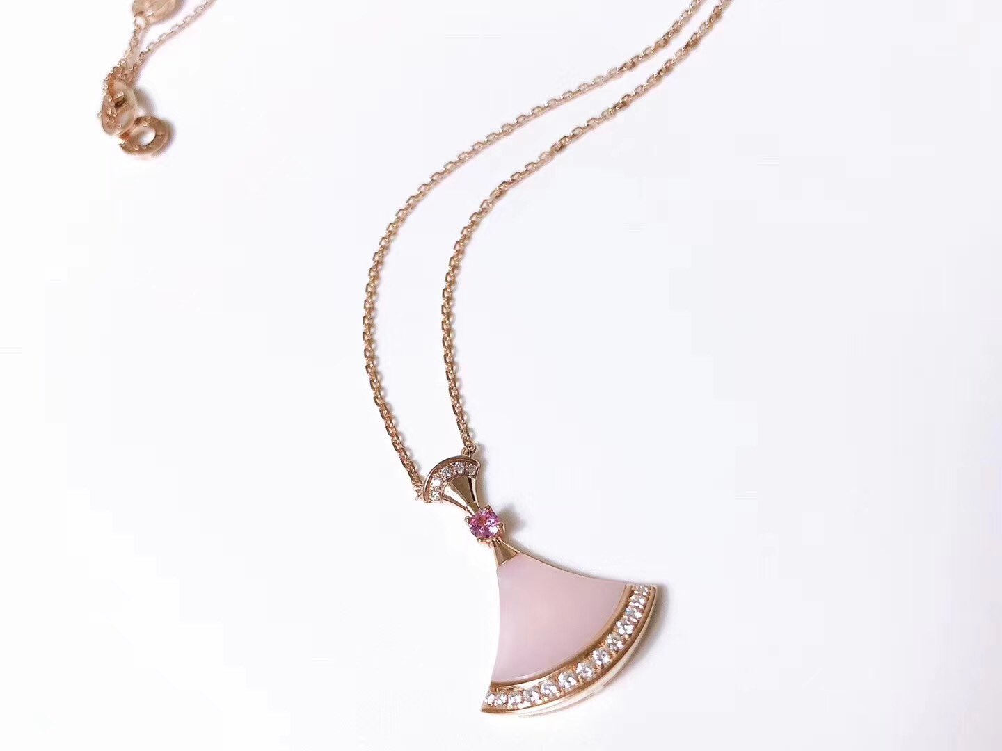 [Pearl Jewelrys]DREAM NECKLACE PINK MOP DIAMOND