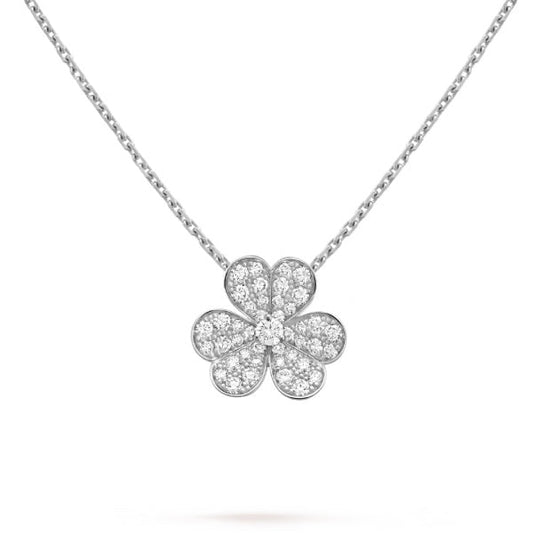 [Pearl Jewelrys]CLOVER DIAMOND NECKLACE SILVER
