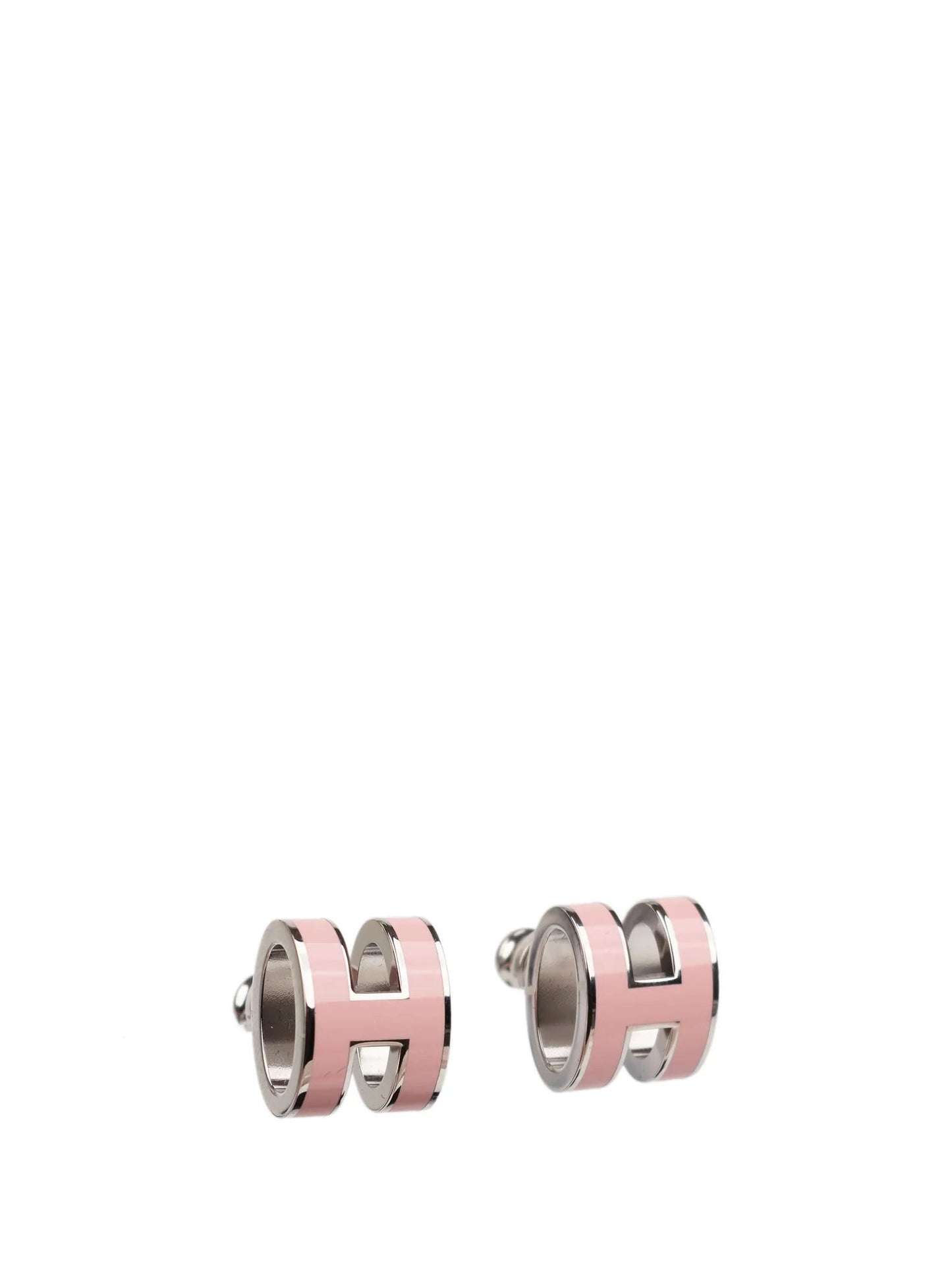 [Pearl Jewelrys]MINI POP H SILVER EARRINGS PINK