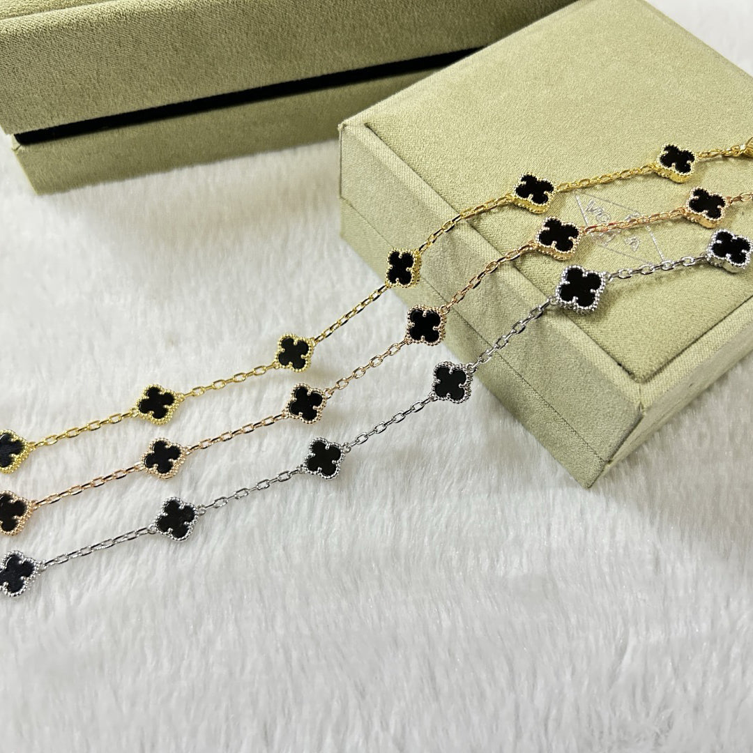 [Pearl Jewelrys]CLOVER 6 MOTIF  ONYXS BRACELET