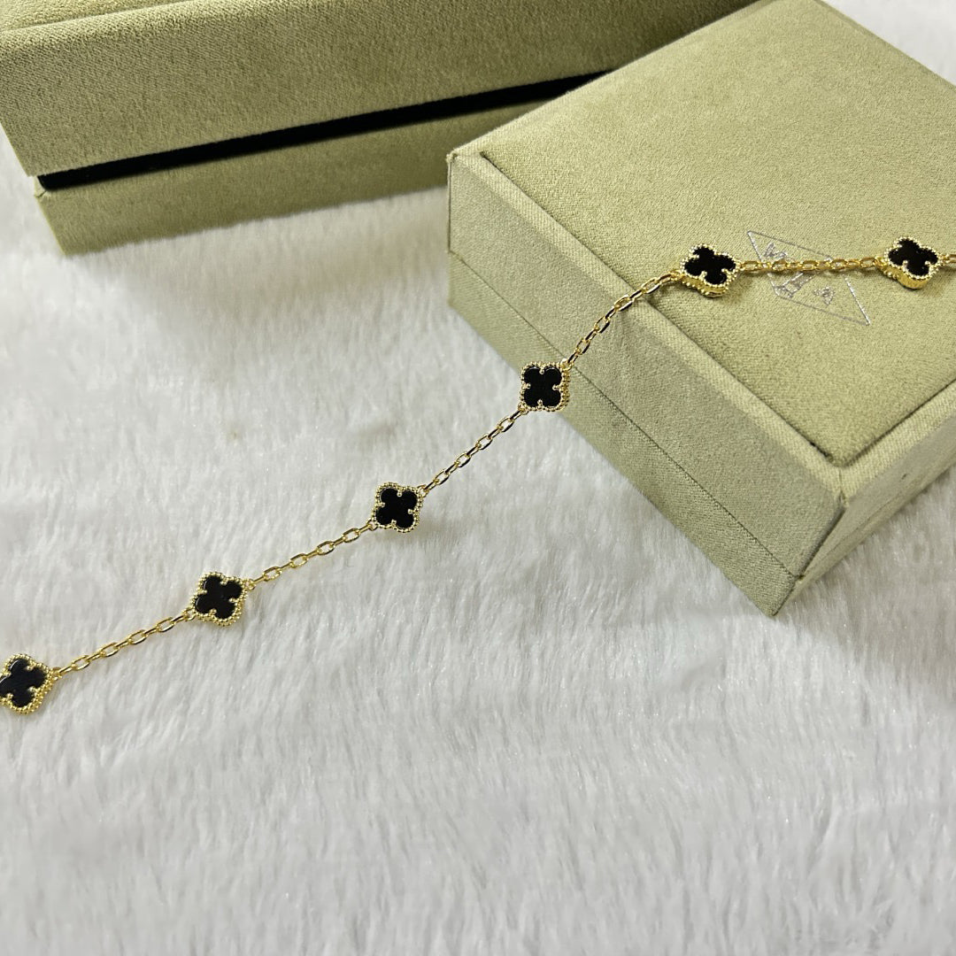 [Pearl Jewelrys]CLOVER 6 MOTIF  ONYXS BRACELET