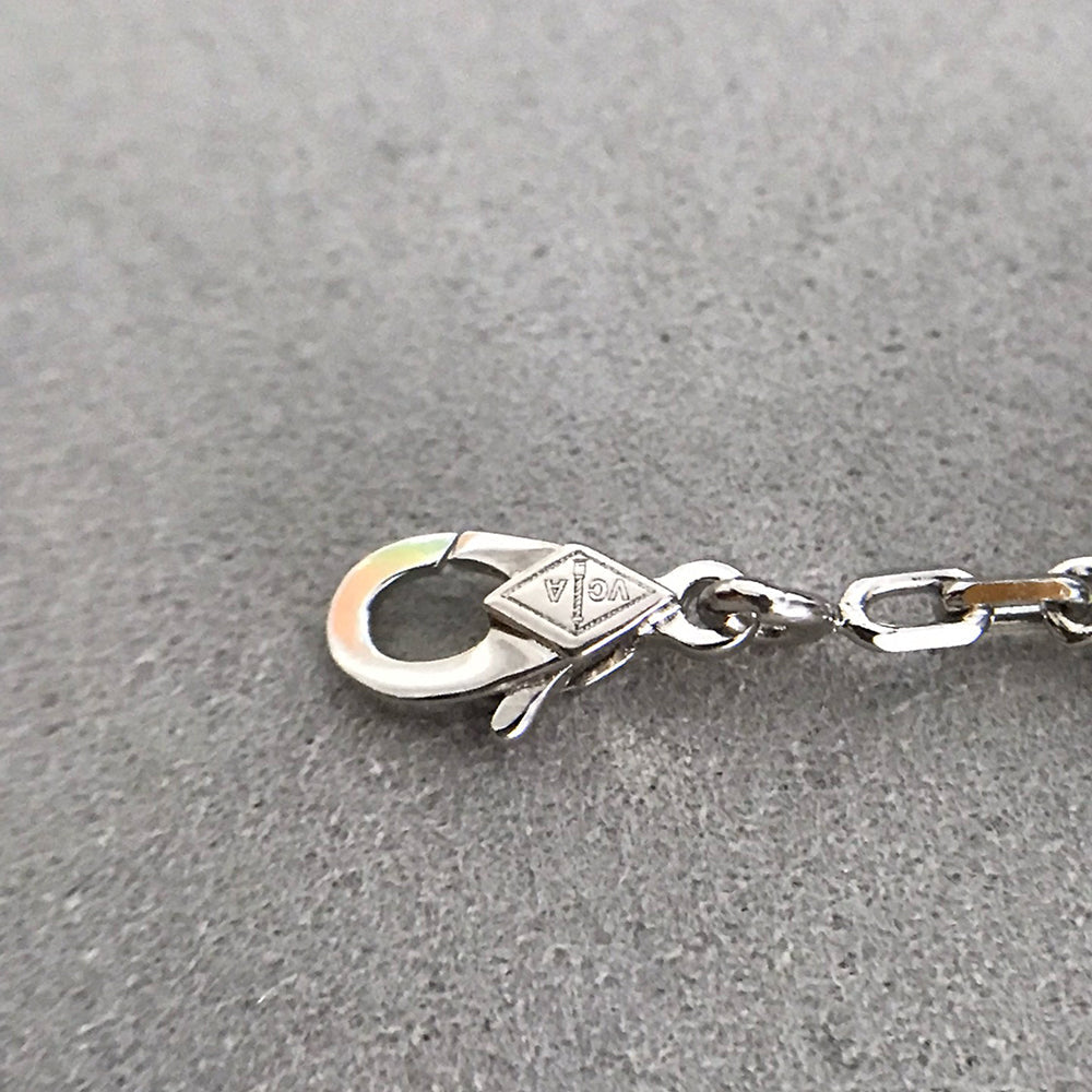 [Pearl Jewelrys]CLOVER 5 MOTIF ONYXS DIAMOND BRACELET SILVER