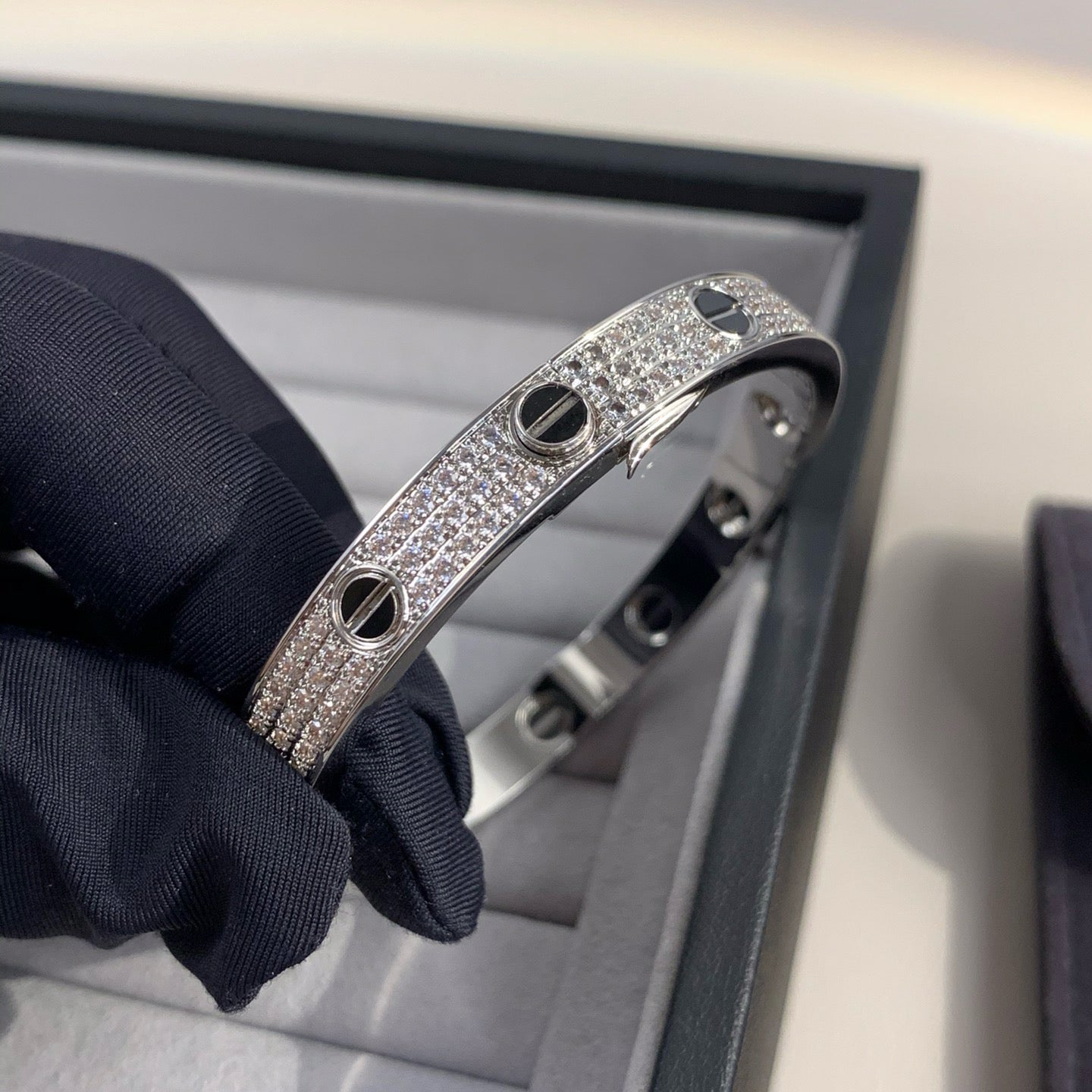 [Pearl Jewelrys]LOVE BRACELET 6.1MM DIAMOND-PAVED CERAMIC