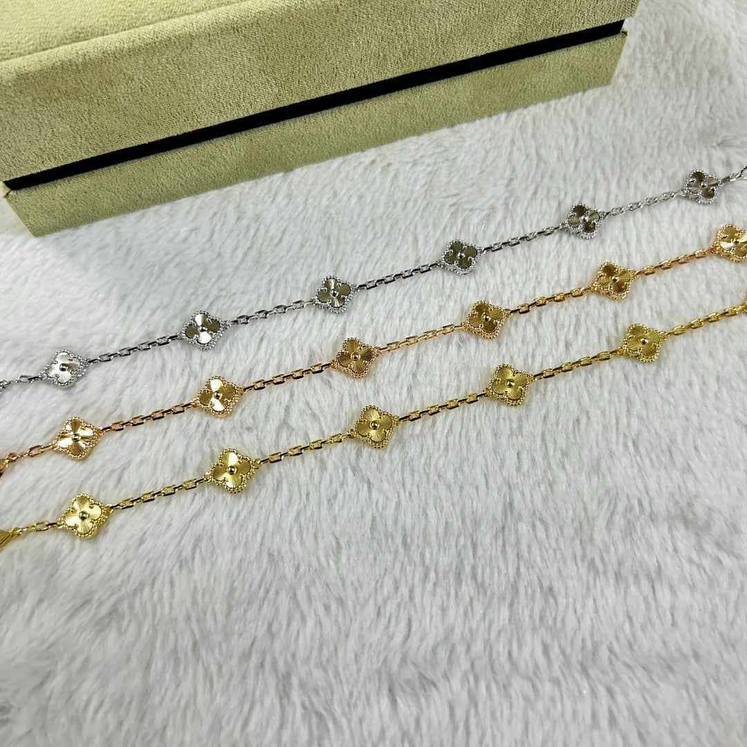 [Pearl Jewelrys]CLOVER 6 MOTIF DIAMOND BRACELET