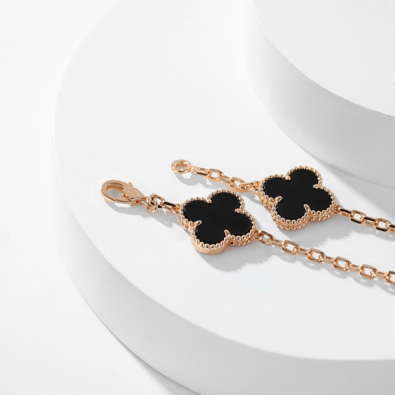 [Pearl Jewelrys]CLOVERS THE 10-MOTIFS ONYX NECKLACE