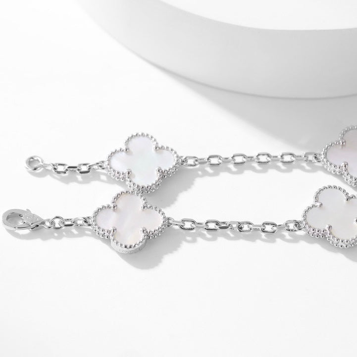 [Pearl Jewelrys]CLOVERS THE 10-MOTIFS WHITE MOTHER OF PEARL NECKLACE