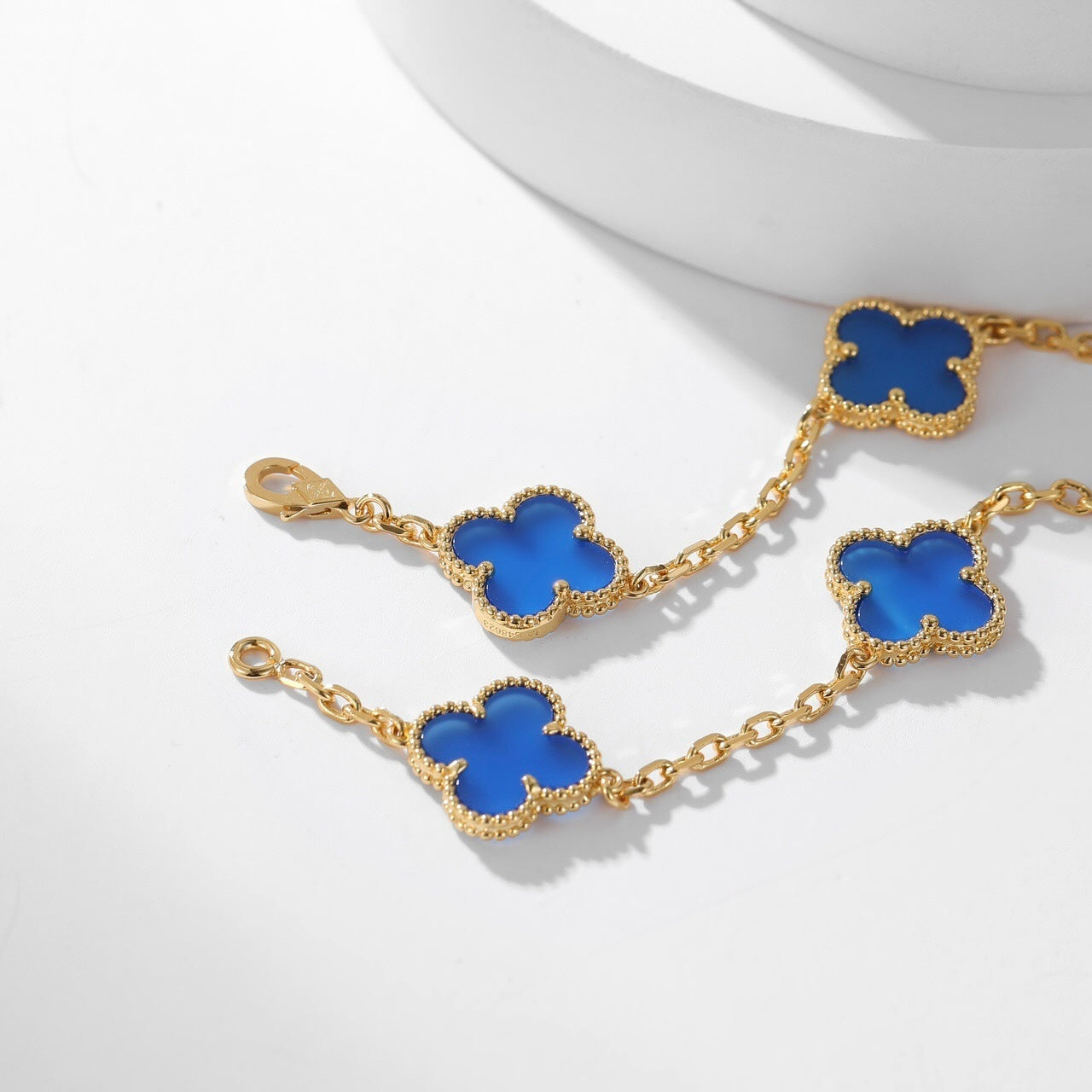 [Pearl Jewelrys]CLOVERS THE 10-MOTIFS BLUE AGATE NECKLACE