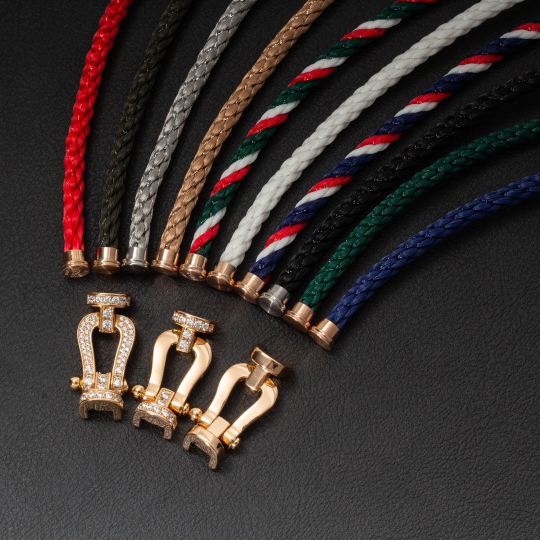 [Pearl Jewelrys]FORCE LARGE HORSESHOE HALF DIAMOND BRACELET ROSE GOLD