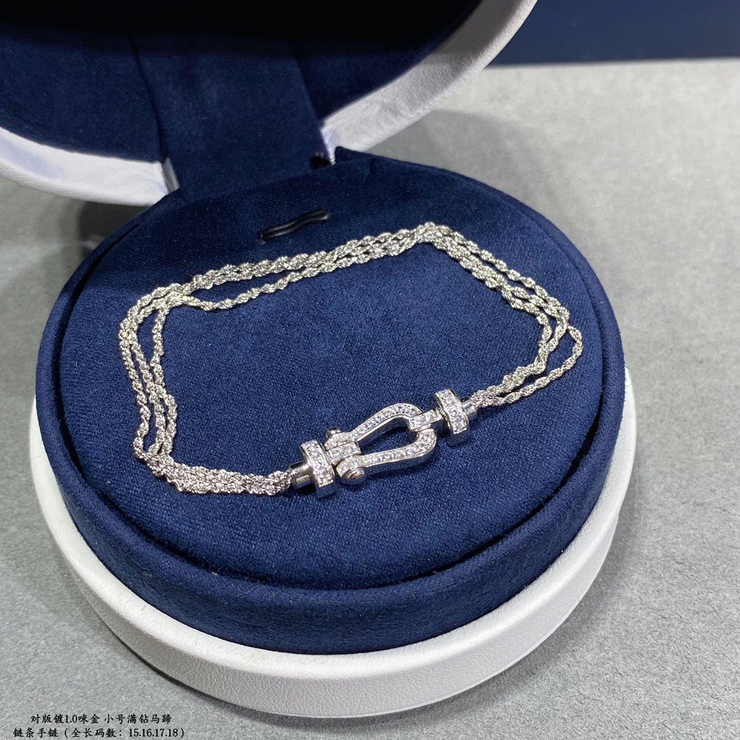 [Pearl Jewelrys]FORCE SMALL HORSESHOE  DIAMOND CHAIN ROPE BRACELET
