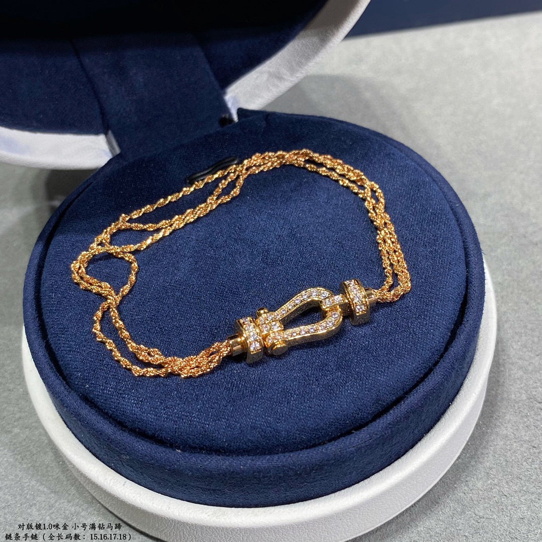 [Pearl Jewelrys]FORCE SMALL HORSESHOE  DIAMOND CHAIN ROPE BRACELET