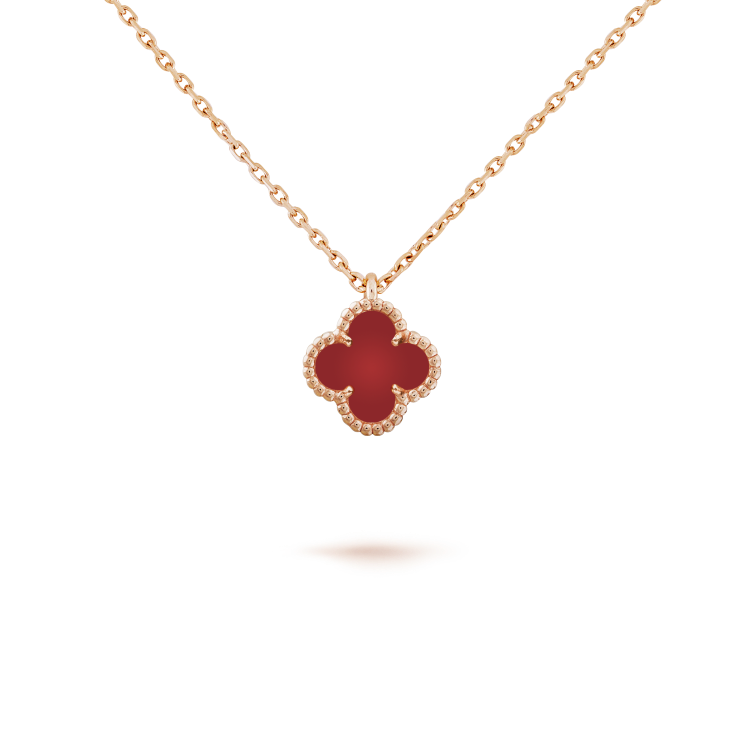 [Pearl Jewelrys]CLOVER MINI 9.5MM WHITE CARNELIANS NECKLACE