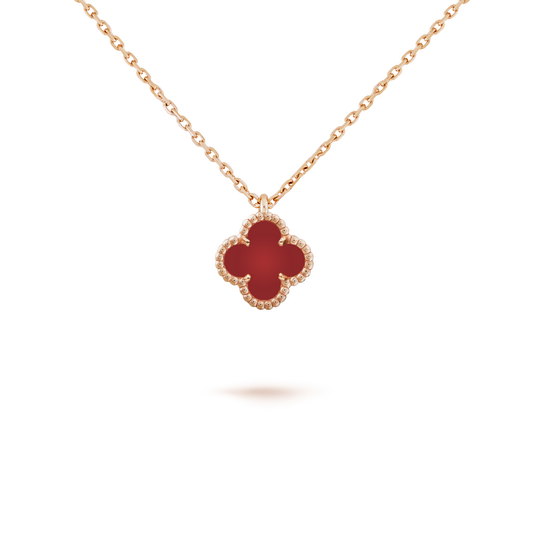 [Pearl Jewelrys]CLOVER MINI 9.5MM WHITE CARNELIANS NECKLACE