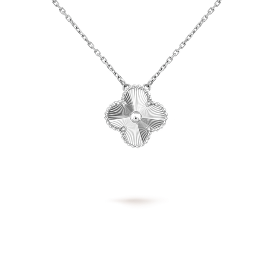 [Pearl Jewelrys]CLOVER 15MM LASER NECKLACE SILVER
