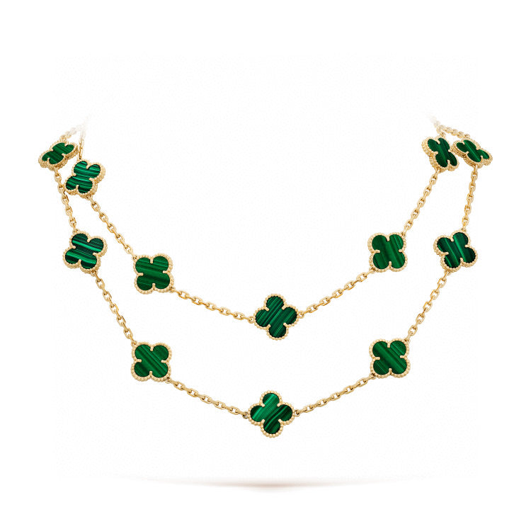 [Pearl Jewelrys]CLOVER 20 MOTIFS MALACHITE GOLD
