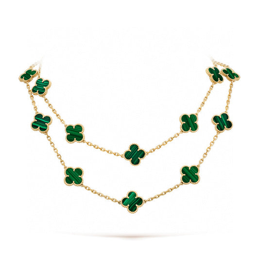 [Pearl Jewelrys]CLOVER 20 MOTIFS MALACHITE GOLD