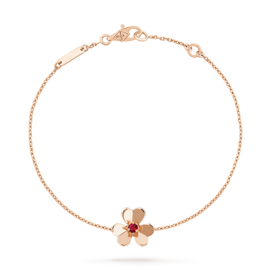 [Pearl Jewelrys]FRIVOLE GOLD FLOWER PINK MALACHITE BRACELET