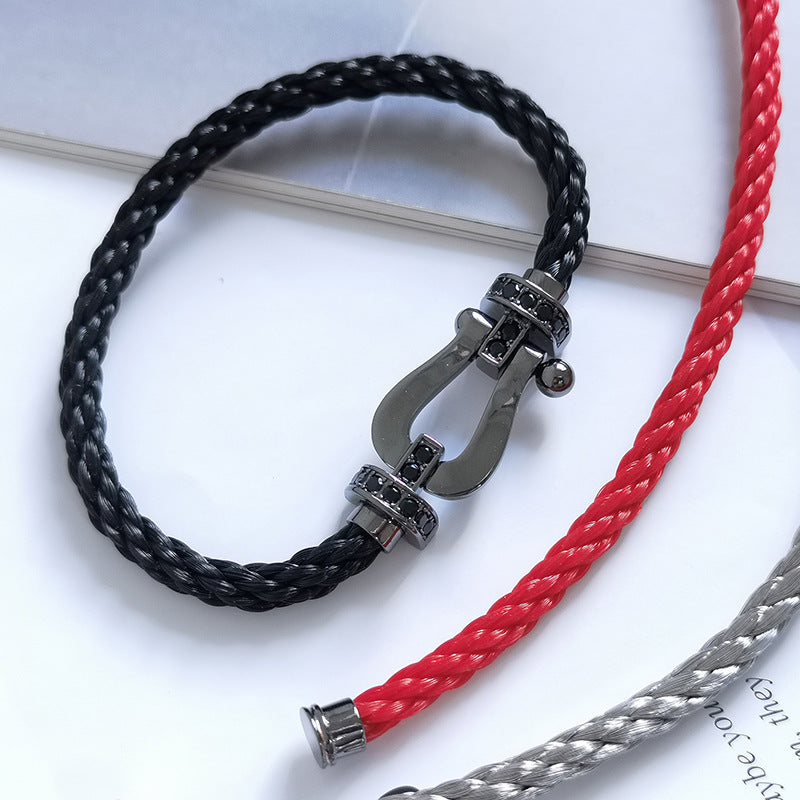 [Pearl Jewelrys]FORCE LARGE SERIES HORSESHOE BLACK SAMURAI BRACELET