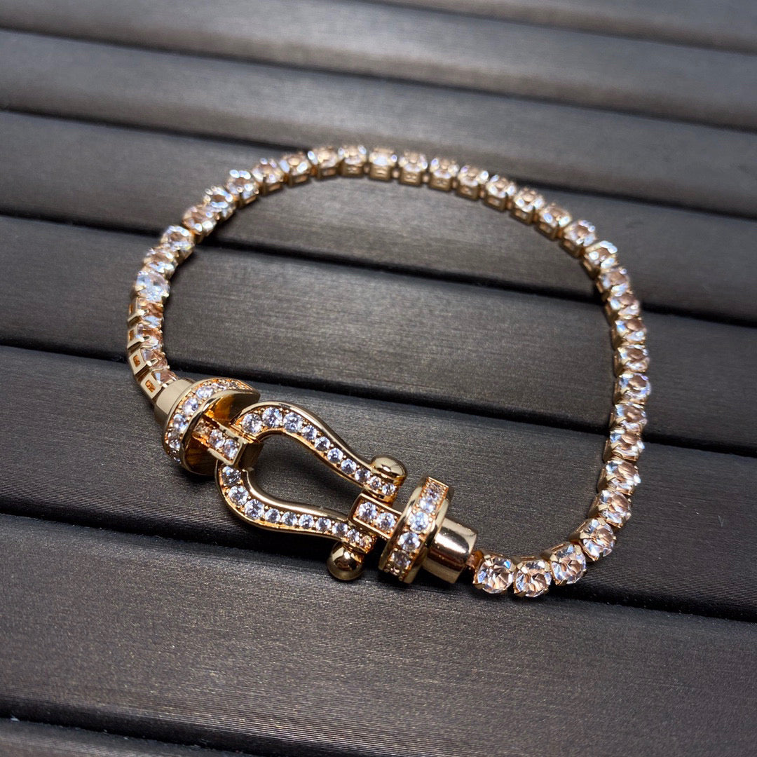 [Pearl Jewelrys]FORCE  LARGE HORSESHOE FULL DIAMOND TENNIS BRACELET