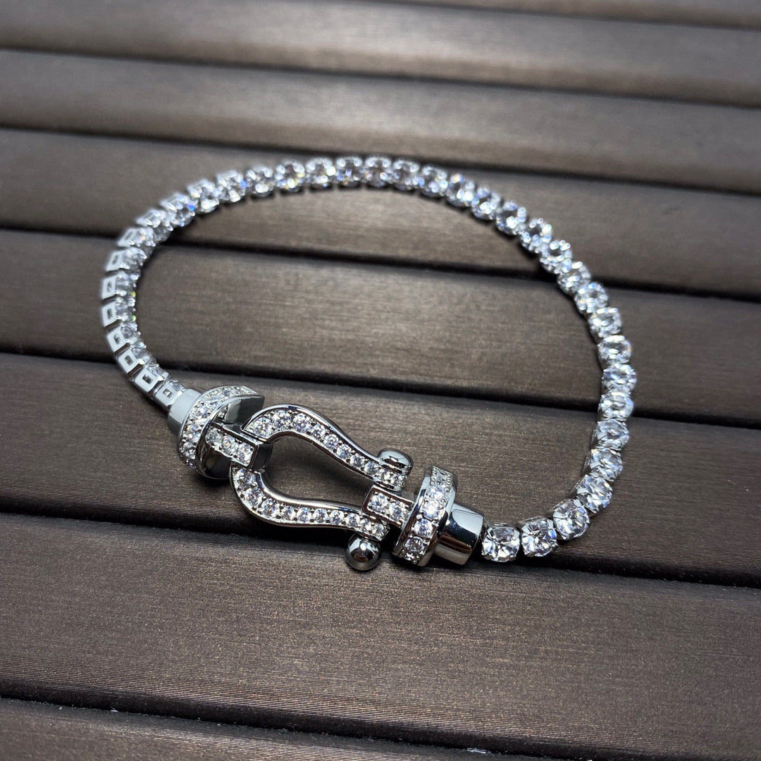 [Pearl Jewelrys]FORCE  LARGE HORSESHOE FULL DIAMOND TENNIS BRACELET