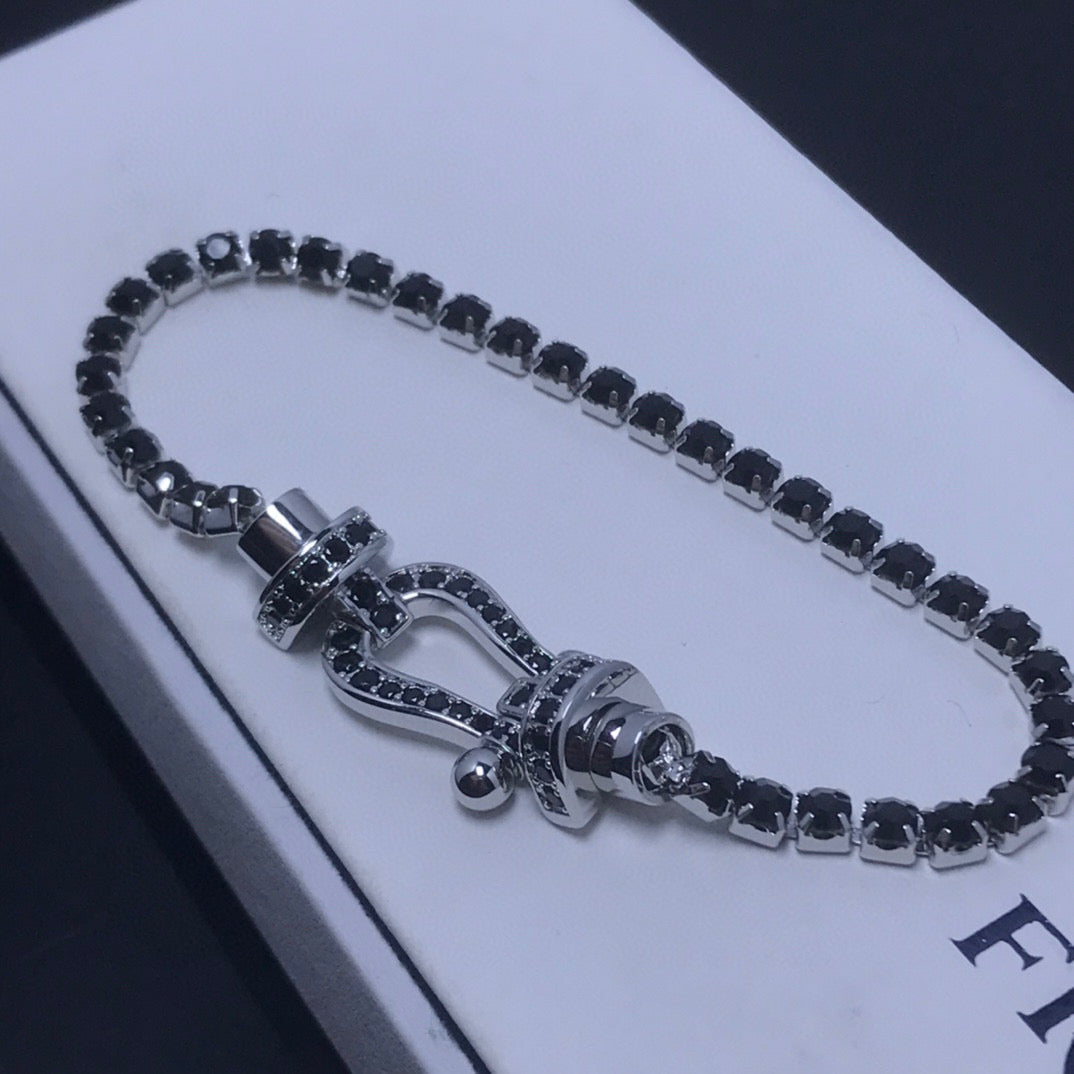 [Pearl Jewelrys]FORCE  LARGE HORSESHOE FULL DIAMOND TENNIS BRACELET