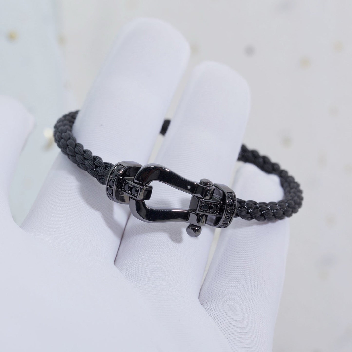 [Pearl Jewelrys]FORCE LARGE SERIES HORSESHOE BLACK SAMURAI BRACELET