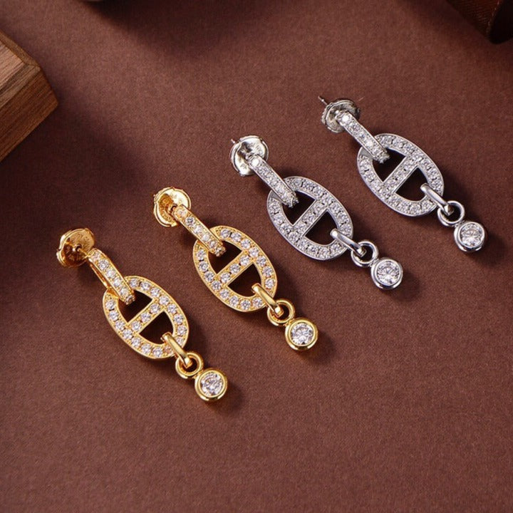 [Pearl Jewelrys]HM CHAINE DIAMOND EARRINGS