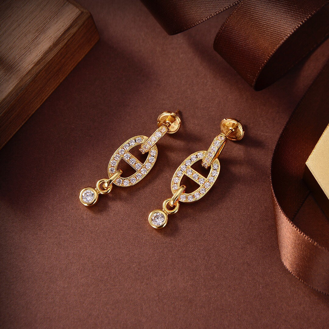 [Pearl Jewelrys]HM CHAINE DIAMOND EARRINGS