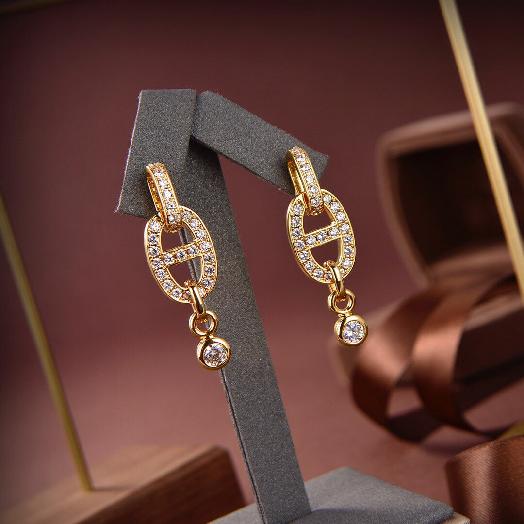 [Pearl Jewelrys]HM CHAINE DIAMOND EARRINGS