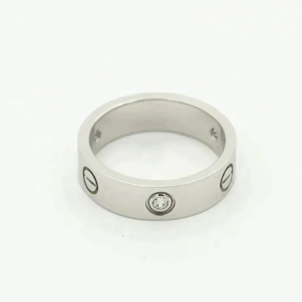 [Pearl Jewelrys]LOVE RING 5.5MM 3 DIAMONDS SILVER