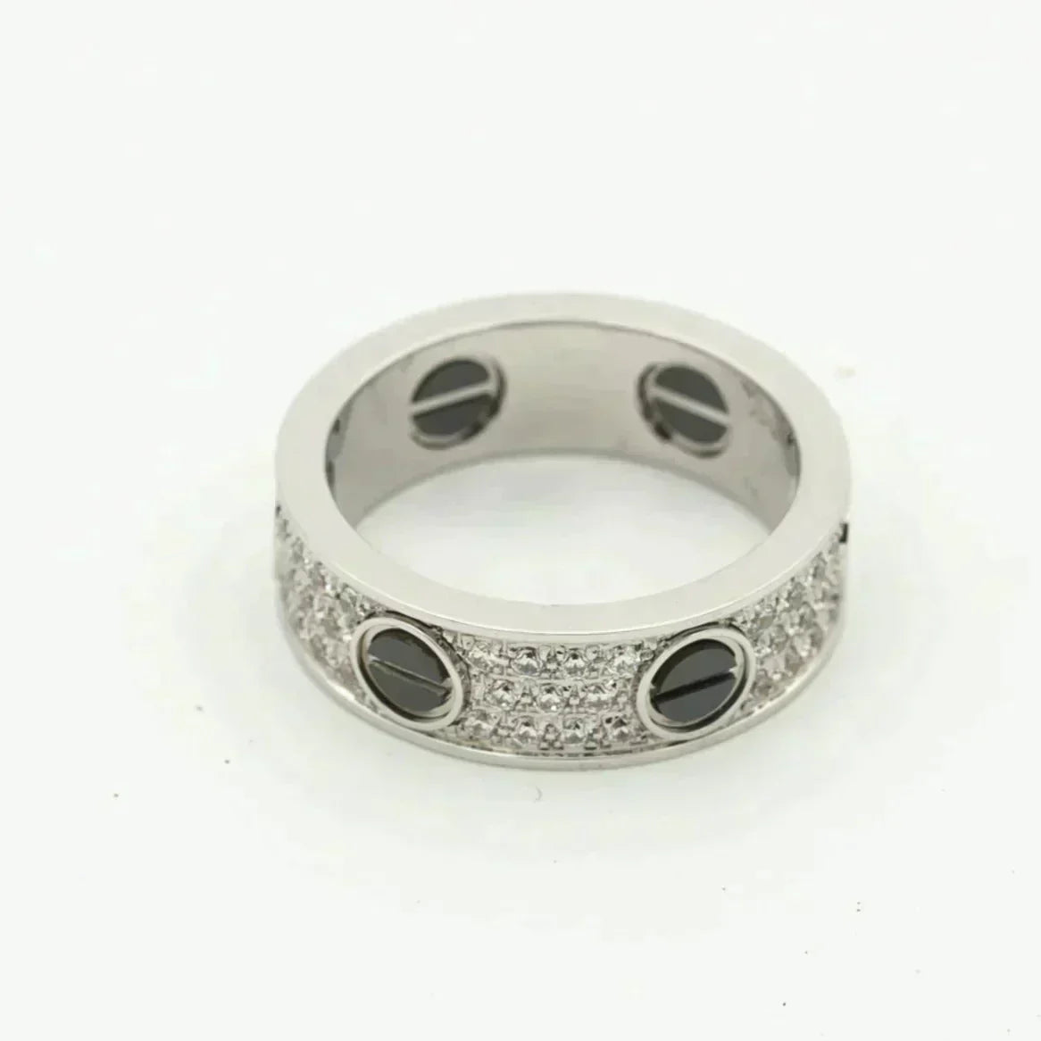 [Pearl Jewelrys]LOVE RING 5.5MM DIAMONDS PAVED CERAMIC