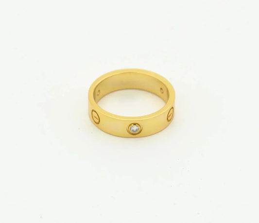 [Pearl Jewelrys]LOVE RING 4MM 1 DIAMOND GOLD