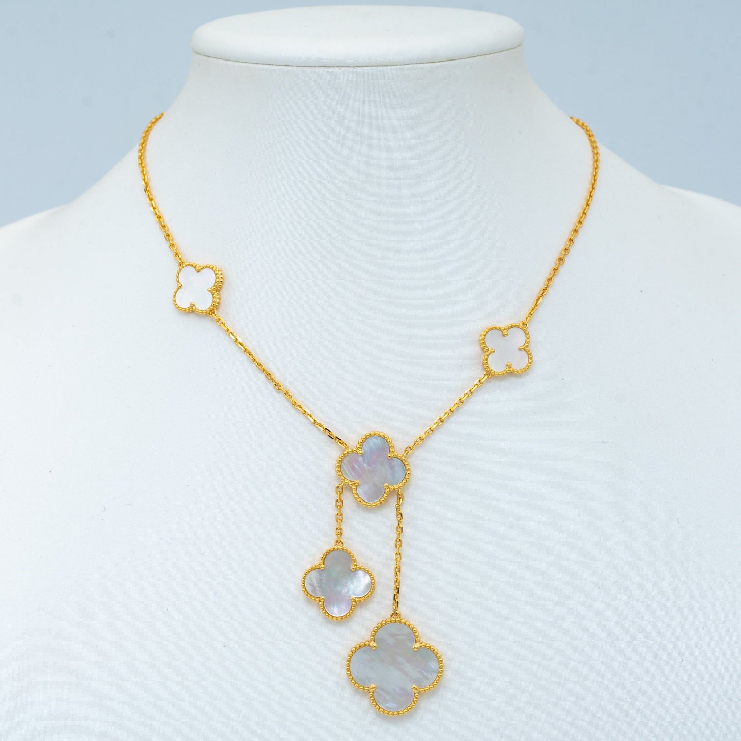 [Pearl Jewelrys]CLOVER MOTHER OF PEARL NECKLACE 6 MOTIF