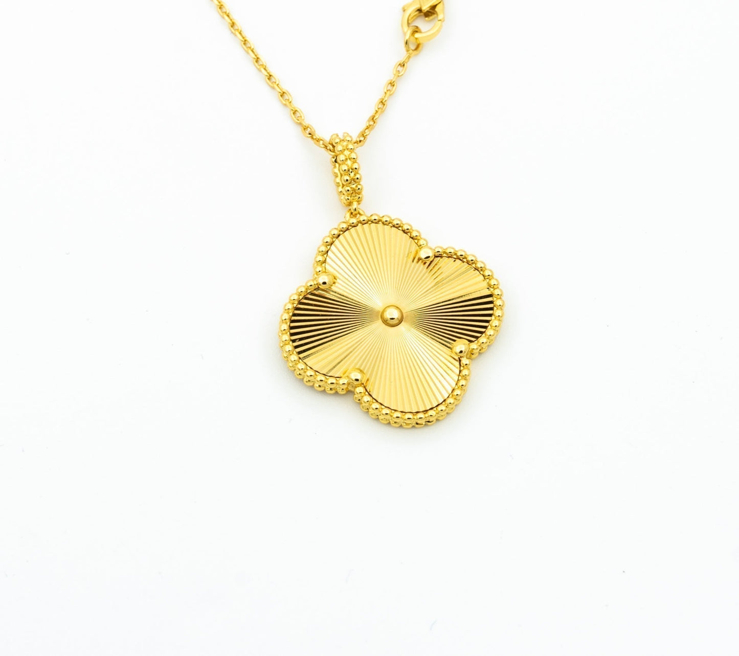 [Pearl Jewelrys]CLOVER 25MM PEDANT NECKLACE GOLD