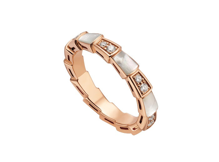 [Pearl Jewelrys]SERPENTI RING PINK GOLD DIAMOND MOP 3MM