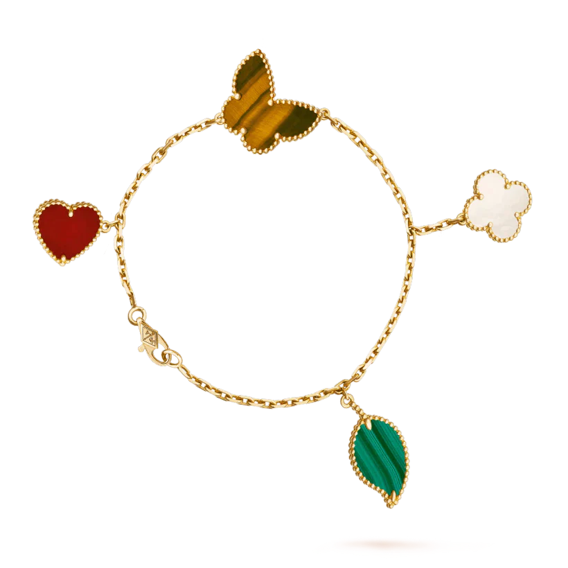 [Pearl Jewelrys]LUCKY SPRING 5 MOTIF GOLD BRACELET