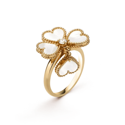 [Pearl Jewelrys]SWEET CLOVER WHITE MOP RING