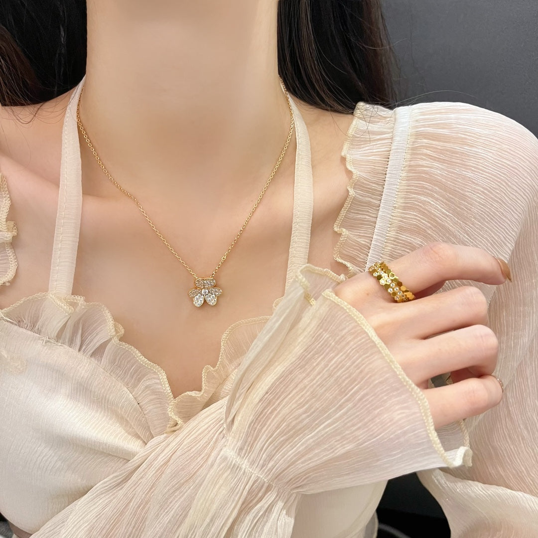 [Pearl Jewelrys]FLOWER DIAMOND NECKLACE
