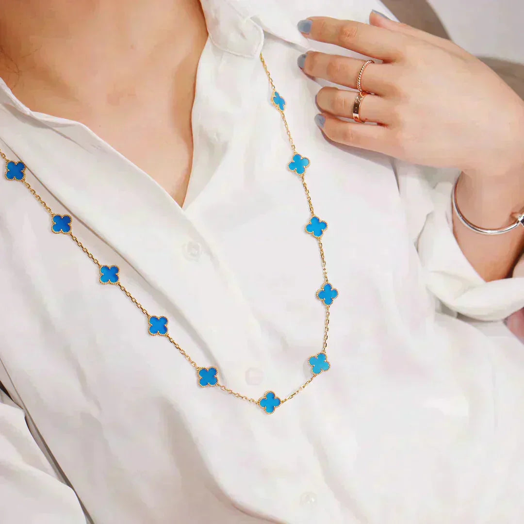 [Pearl Jewelrys]CLOVER 20 MOTIFS TURQUOISE GOLD