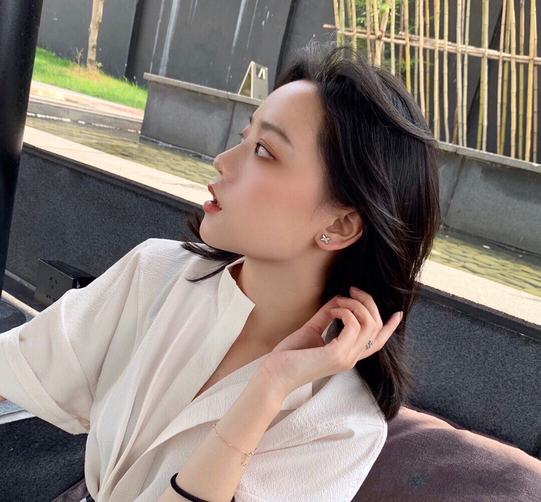 [Pearl Jewelrys]JEUX DE WHITE MOP ROSE GOLD DIAMOND EARRINGS