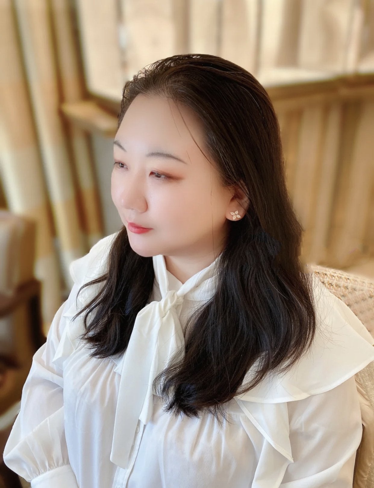 [Pearl Jewelrys]STAR BLOSSOM STUD EARRINGS PINK GOLD DIAMONDS