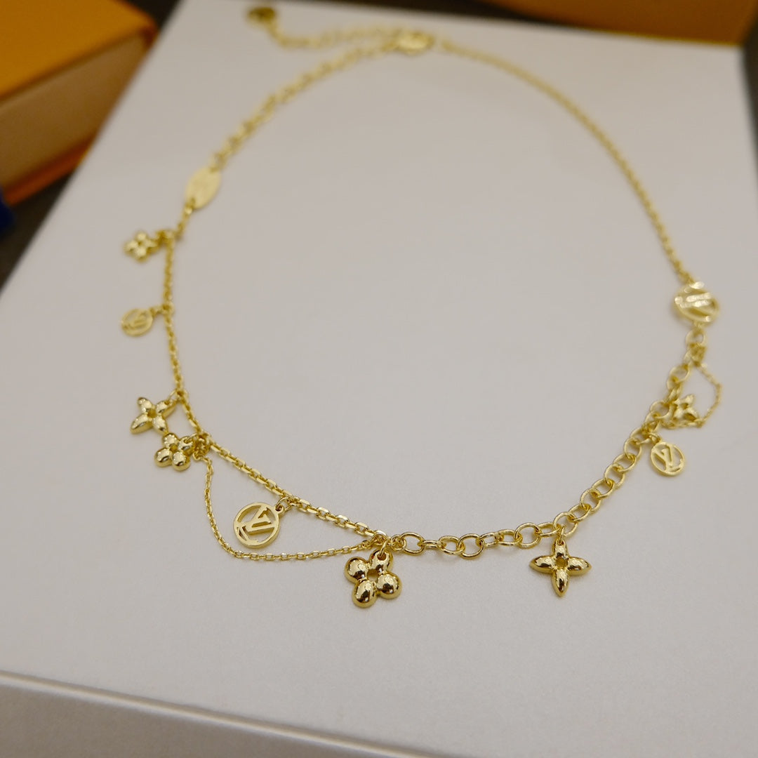 [Pearl Jewelrys]BLOOMING SUPPLE NECKLACE BRASS