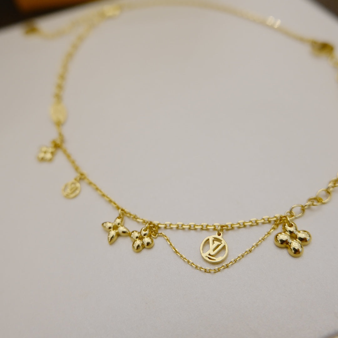 [Pearl Jewelrys]BLOOMING SUPPLE NECKLACE BRASS