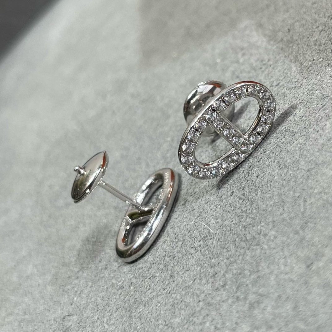 [Pearl Jewelrys]HM FULL DIAMOND PIG NOSE STUD EARRINGS