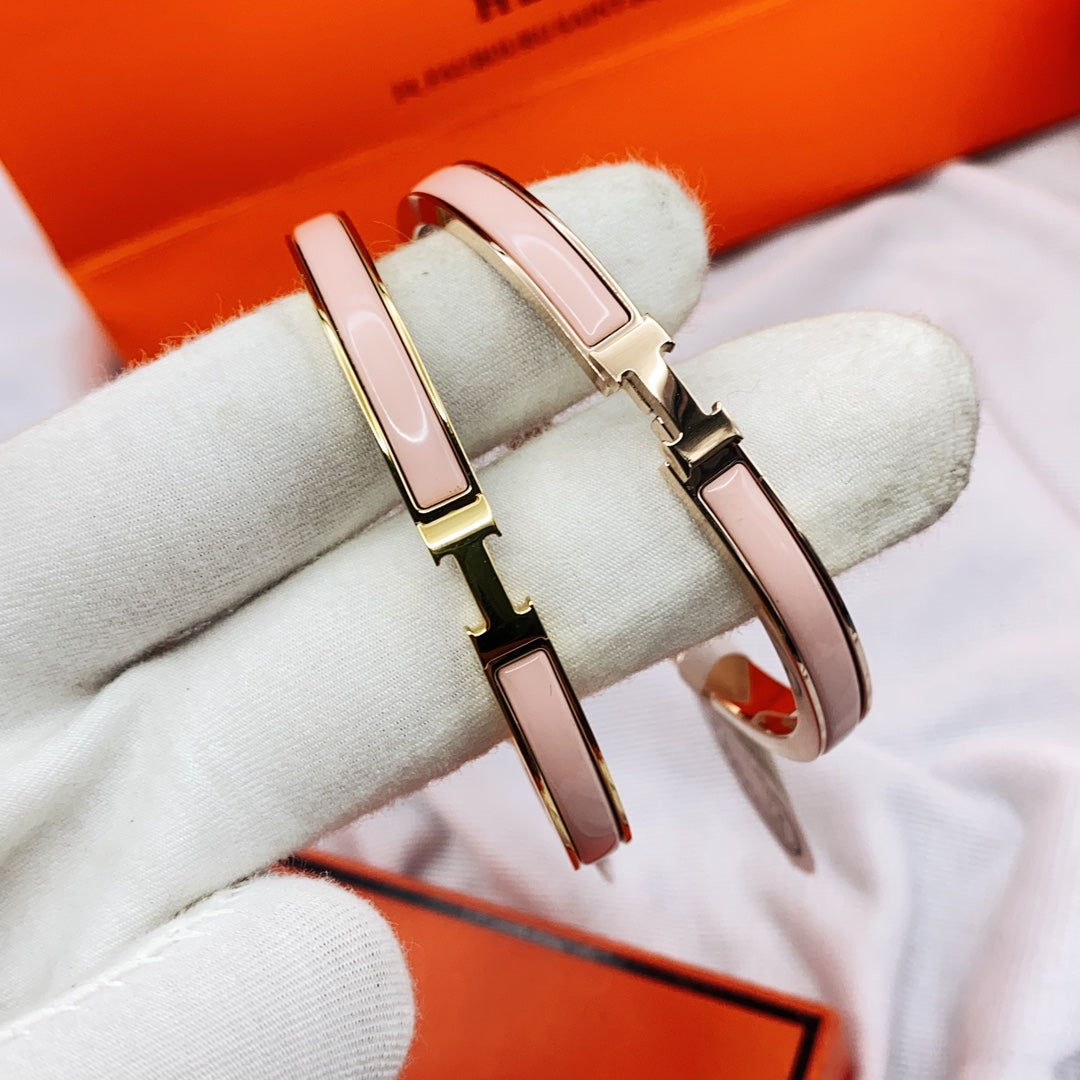 [Pearl Jewelrys]CLASSIC HM CLIC  PINK 8MM ENAMEL BRACELET