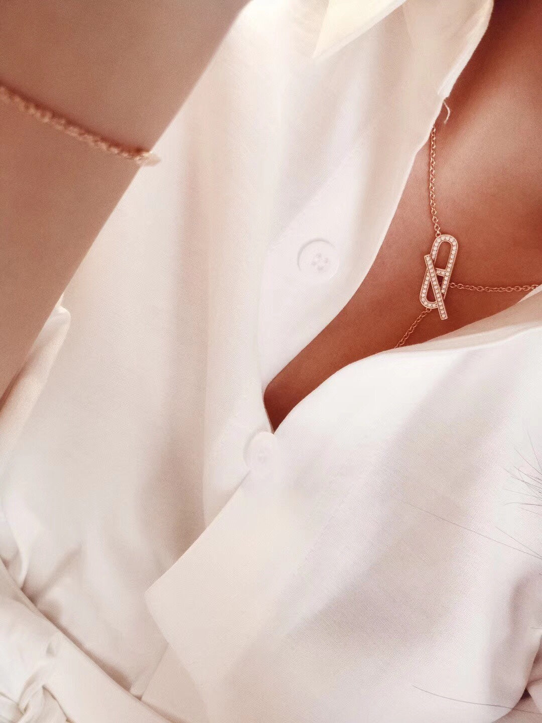 [Pearl Jewelrys]HM FIRE PIG NOSE NECKLACE TRENDY STREET