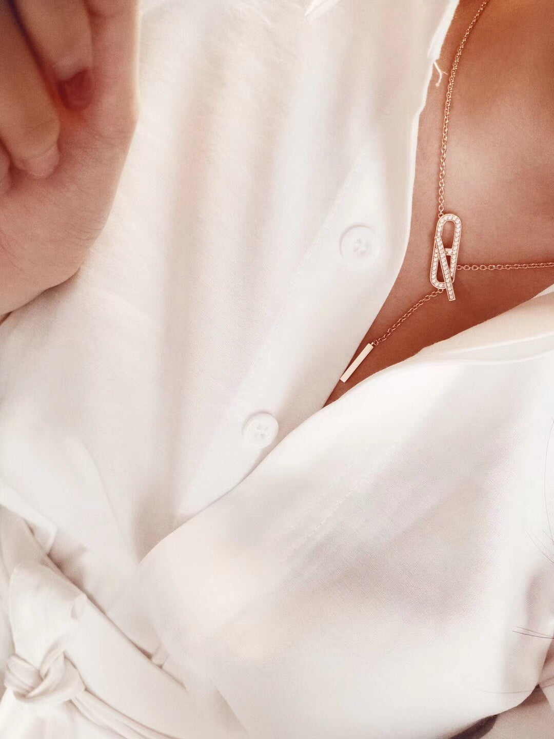 [Pearl Jewelrys]HM FIRE PIG NOSE NECKLACE TRENDY STREET