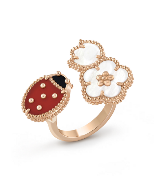[Pearl Jewelrys]LUCKY 3 MOTIF ROSE GOLD RING