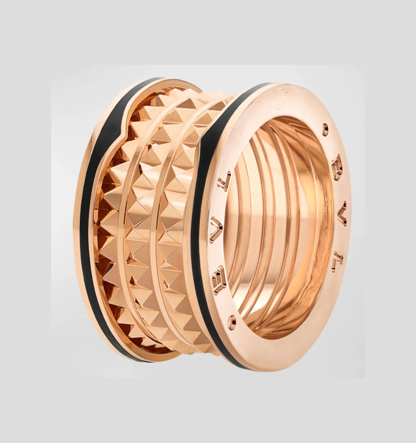 [Pearl Jewelrys]ZERO 1 ROCK BLACK CERAMIC PINK GOLD LARGE MODEL