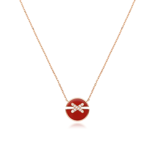 [Pearl Jewelrys]JEUX DE ROSE GOLD DIAMOND NECKLACE